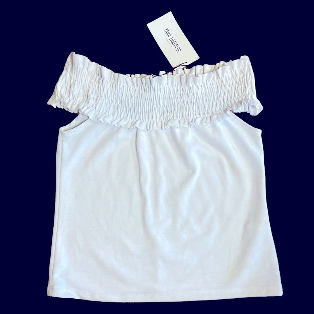 Zara Trafaluc White off-shoulder top